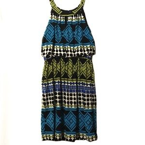 Fenn‎ Wright Manson blue green black white dress 4